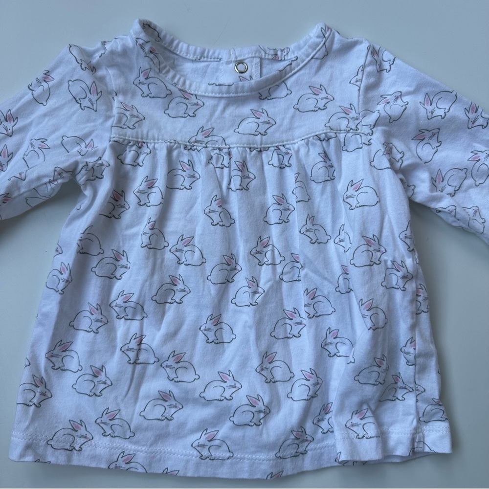 Adorable Bunny Print Long Sleeve Shirt
